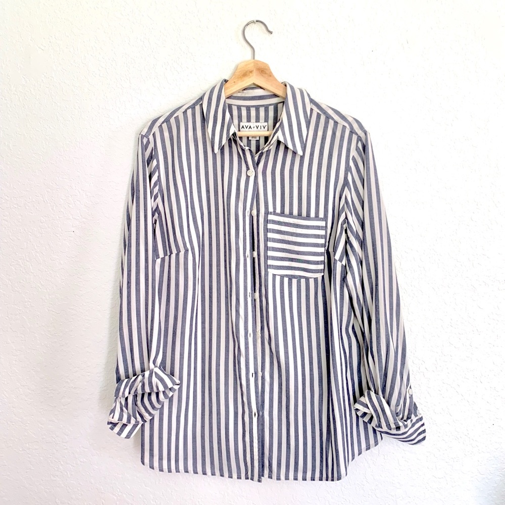 Striped Button Down with Pocket